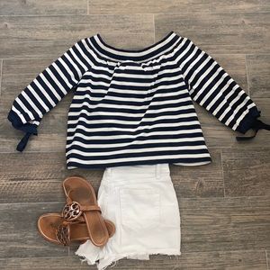 J Crew off the shoulder shirt